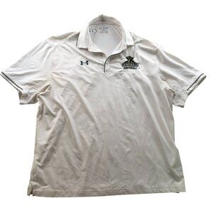 Under Armour Mens Polo Shirt Size 2XL Herkimer Generals Softball HeatGear White